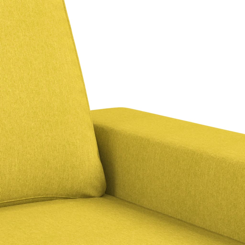 Driezitsbank met voetenbank 180 cm stof lichtgeel – afbeelding 7