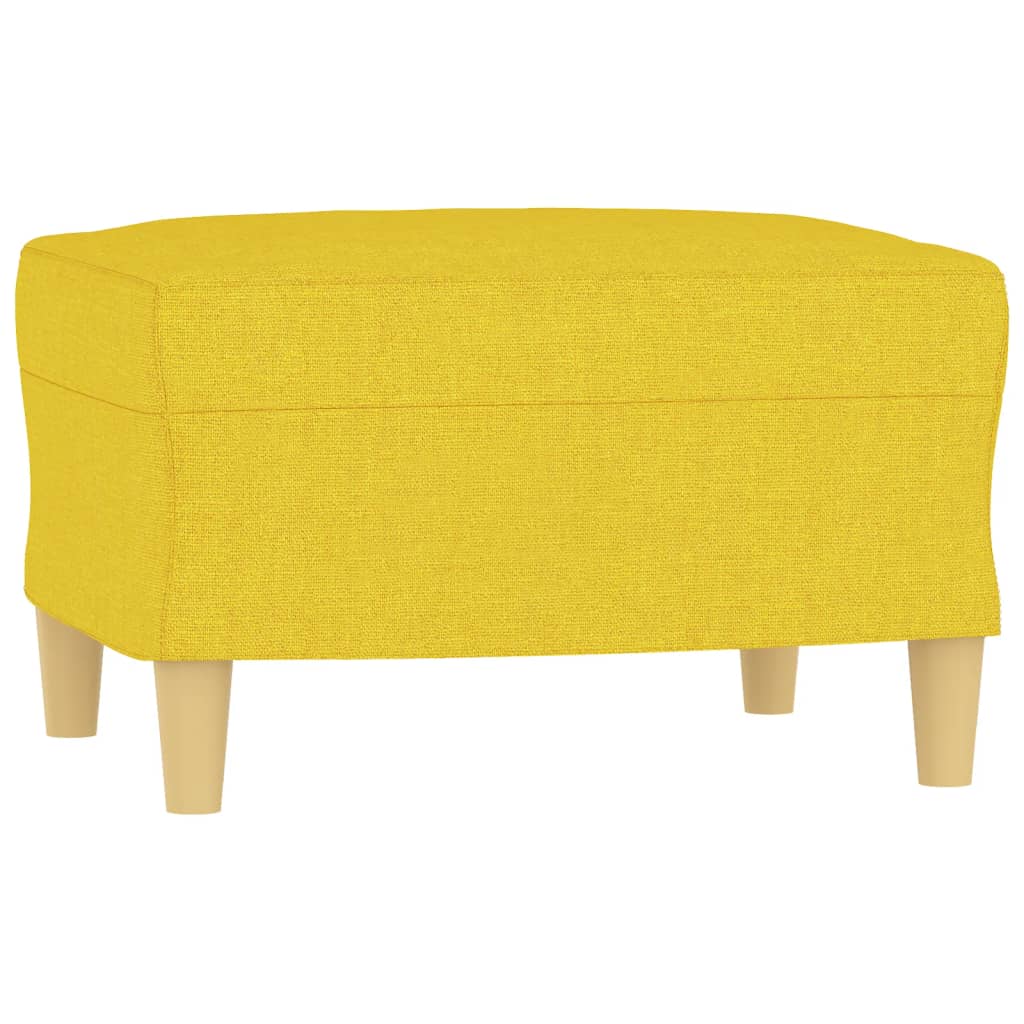 Fauteuil met voetenbank 60 cm stof lichtgeel – afbeelding 5