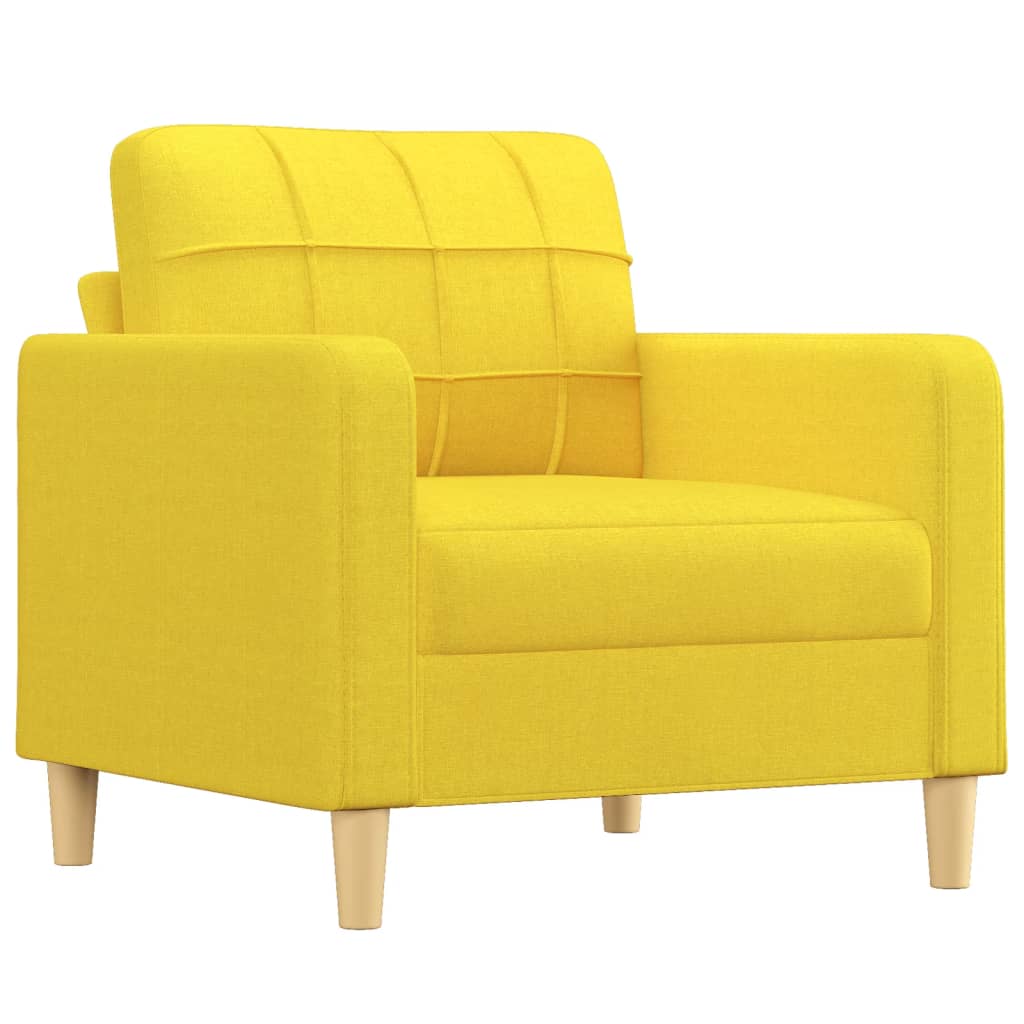 4-delige Loungeset met kussens stof lichtgeel – afbeelding 3