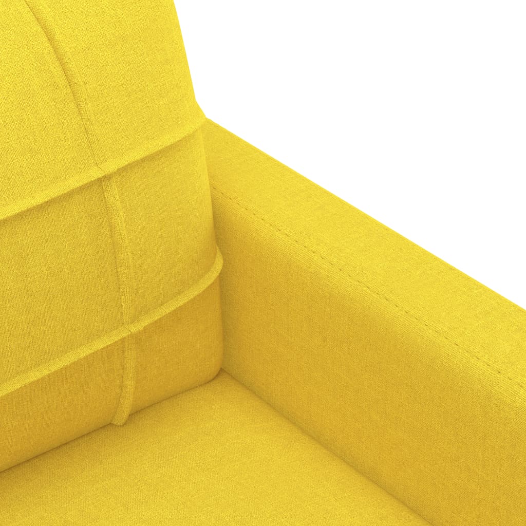 4-delige Loungeset met kussens stof lichtgeel – afbeelding 7