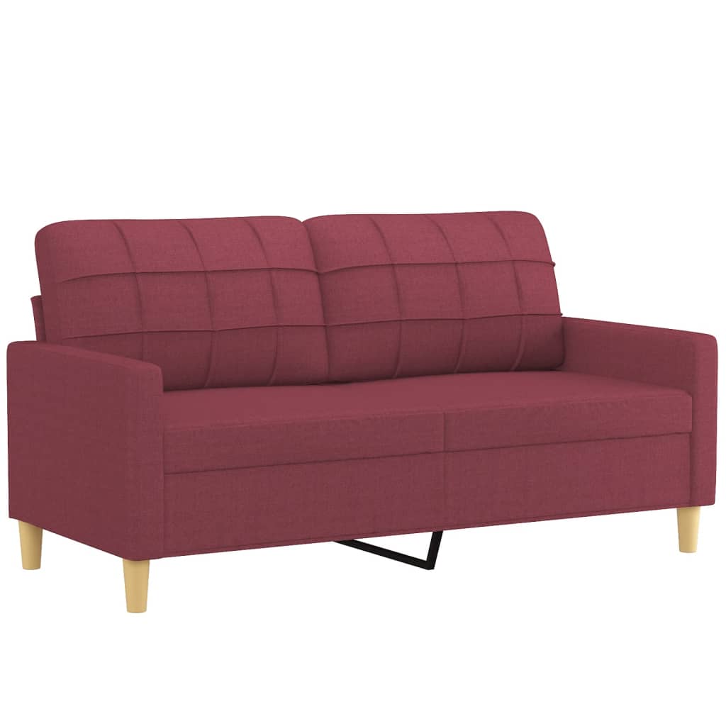 2-delige Loungeset met kussens stof wijnrood – afbeelding 3