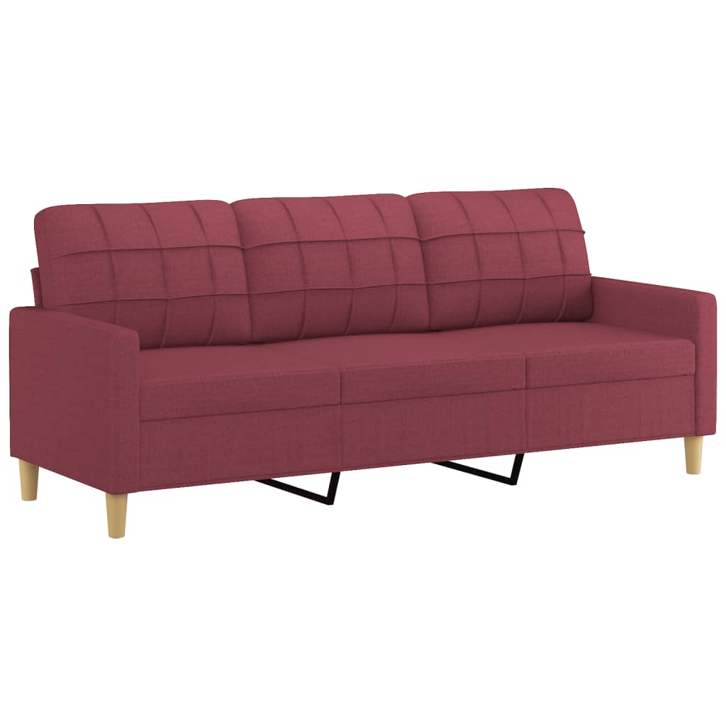 2-delige Loungeset met kussens stof wijnrood – afbeelding 4