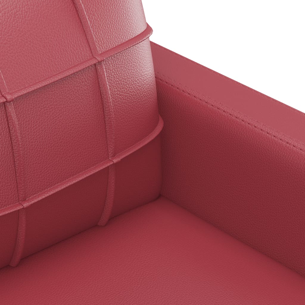 3-delige Loungeset met kussens kunstleer wijnrood – afbeelding 6