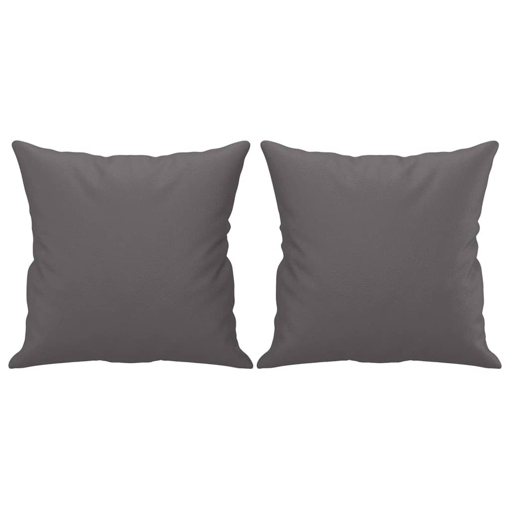 2-delige Loungeset met kussens kunstleer grijs – afbeelding 5