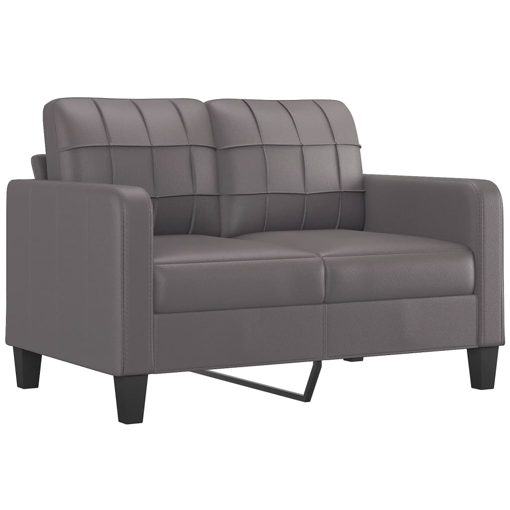 3-delige Loungeset met kussens kunstleer grijs – afbeelding 3