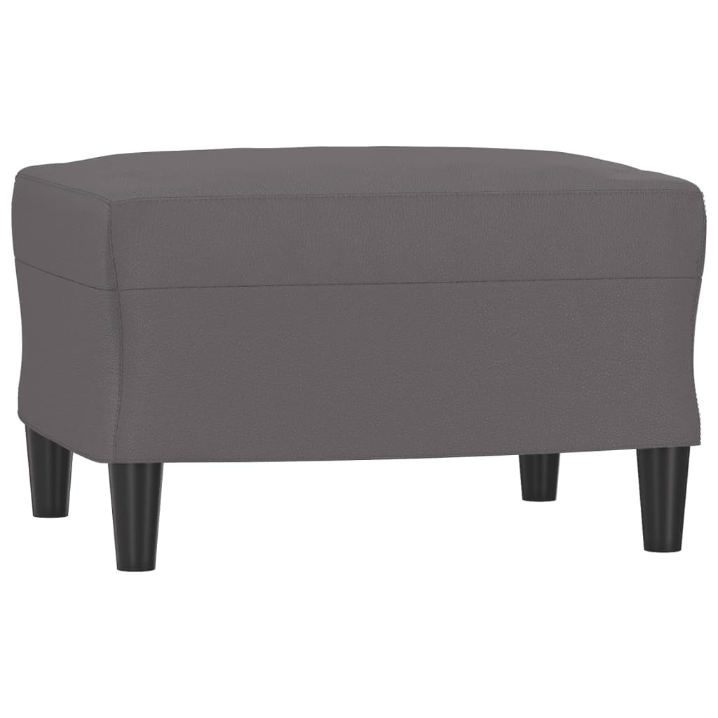 3-delige Loungeset met kussens kunstleer grijs – afbeelding 5