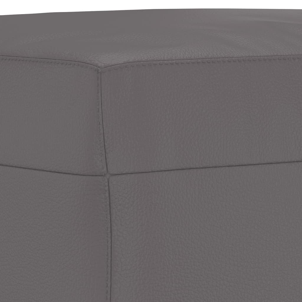 3-delige Loungeset met kussens kunstleer grijs – afbeelding 7