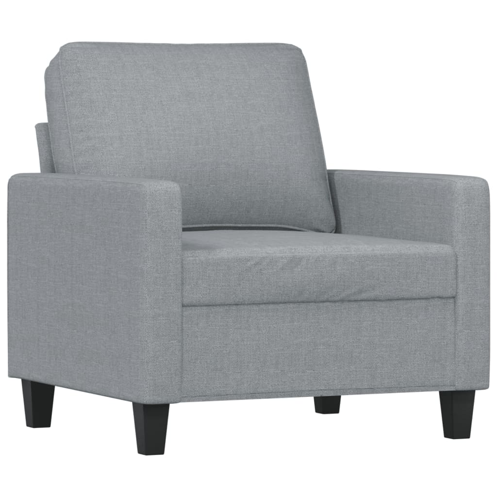 3-delige Loungeset met kussens stof lichtgrijs – afbeelding 3