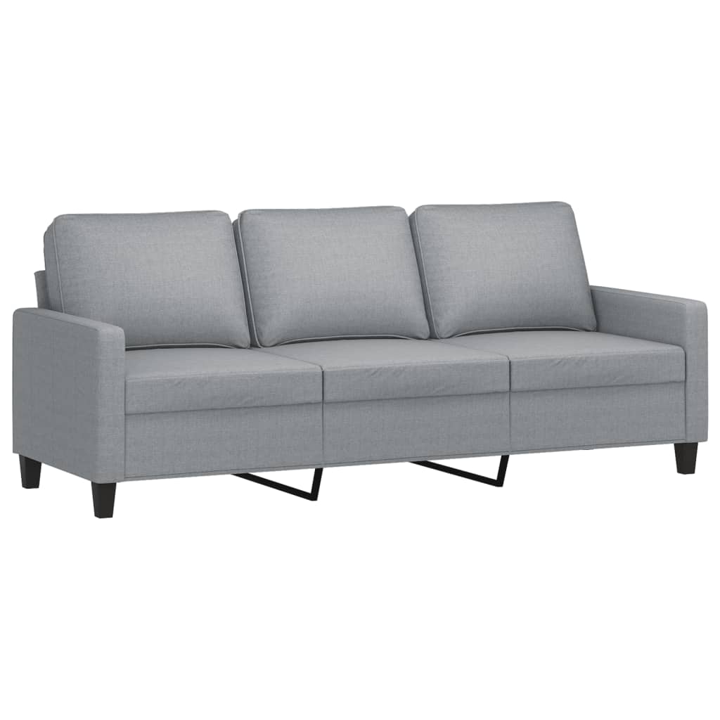 3-delige Loungeset met kussens stof lichtgrijs – afbeelding 5