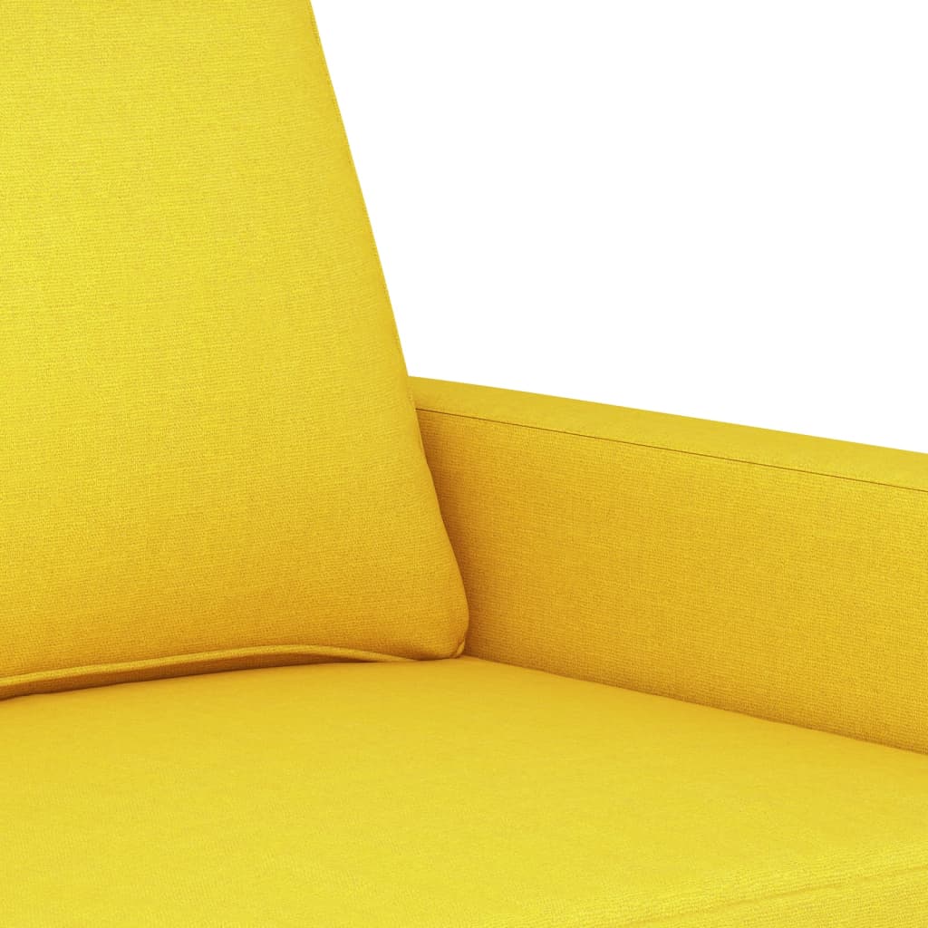 3-delige Loungeset met kussens stof lichtgeel – afbeelding 6