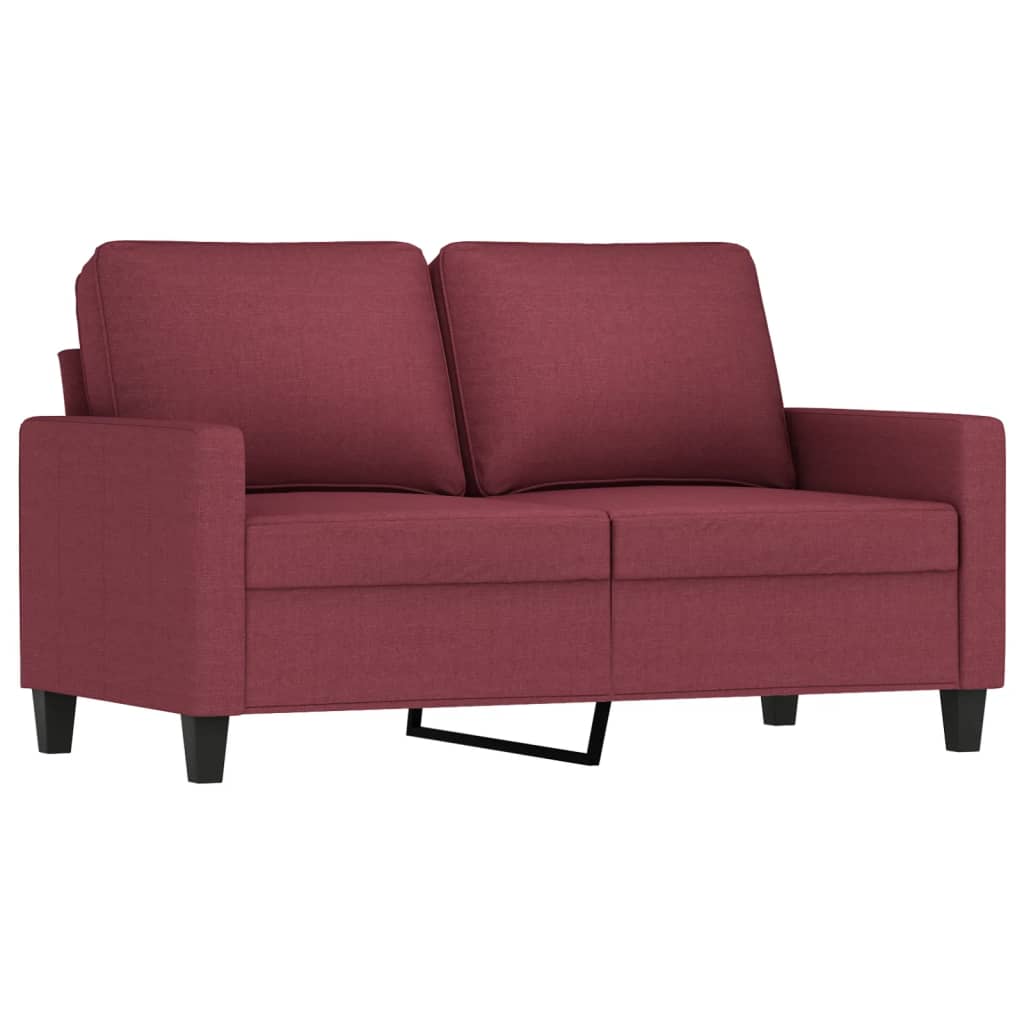 3-delige Loungeset met kussens stof wijnrood – afbeelding 4