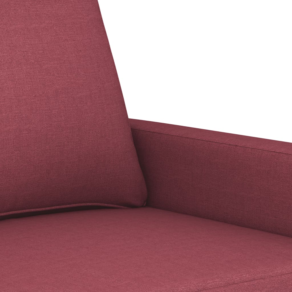 3-delige Loungeset met kussens stof wijnrood – afbeelding 6