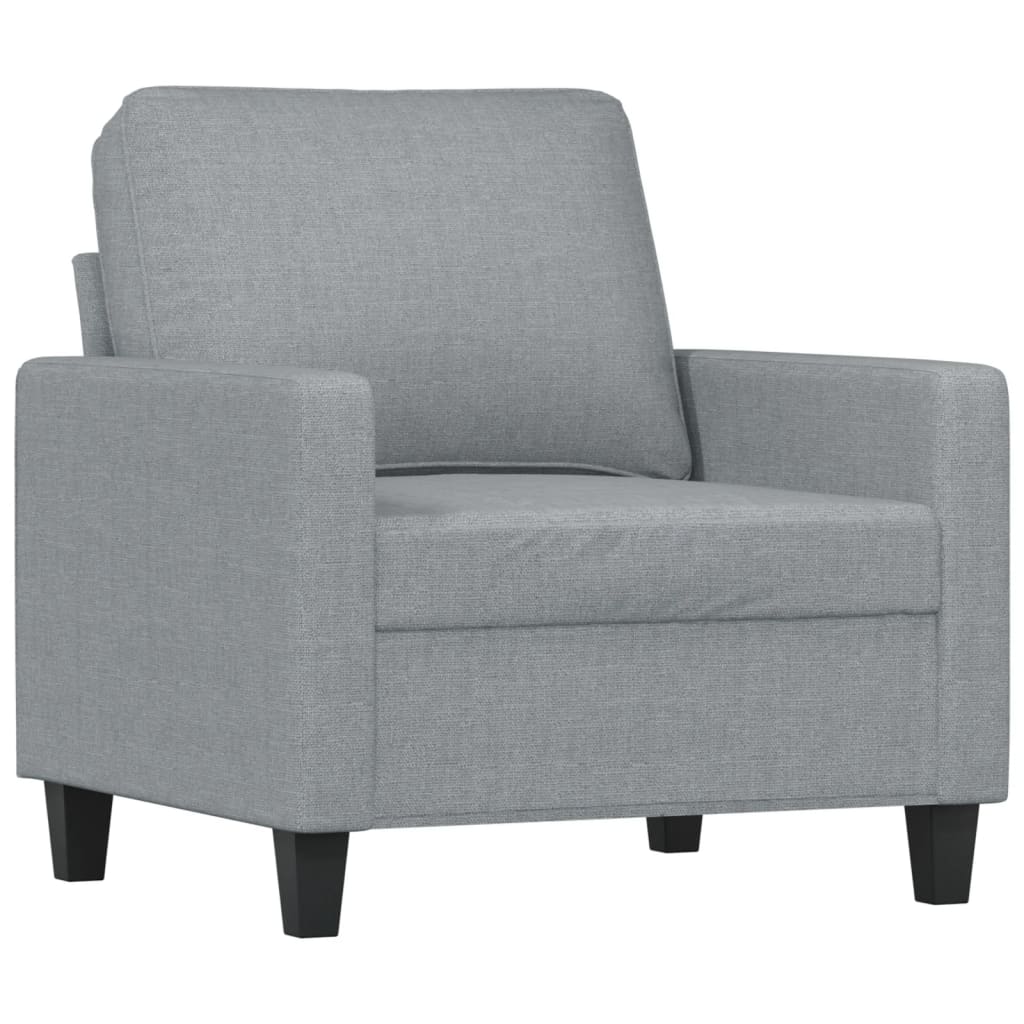 4-delige Loungeset met kussens stof lichtgrijs – afbeelding 3