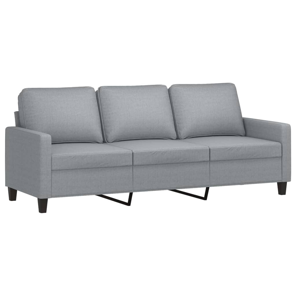 4-delige Loungeset met kussens stof lichtgrijs – afbeelding 5