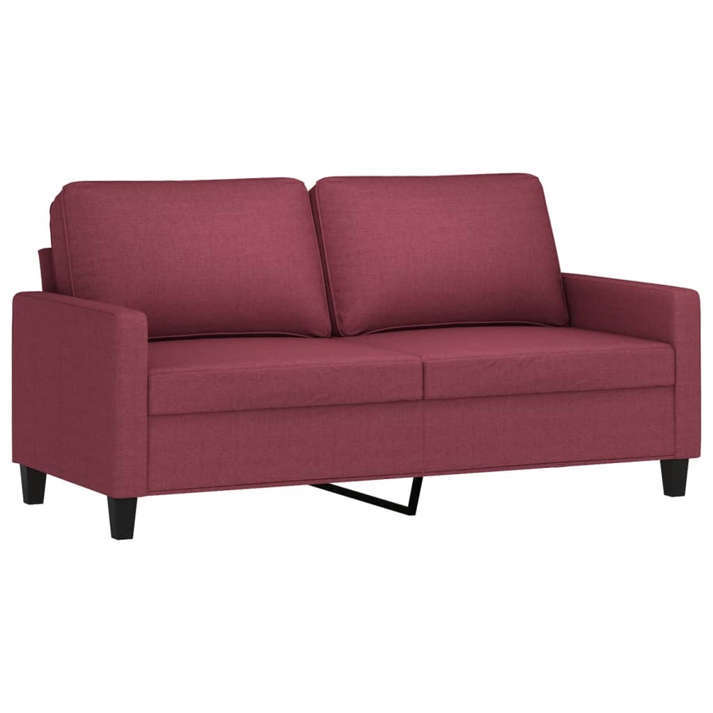 3-delige Loungeset met kussens stof wijnrood – afbeelding 3