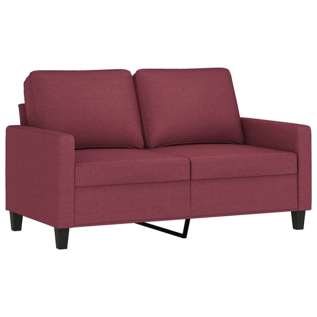 3-delige Loungeset met kussens stof wijnrood – afbeelding 4