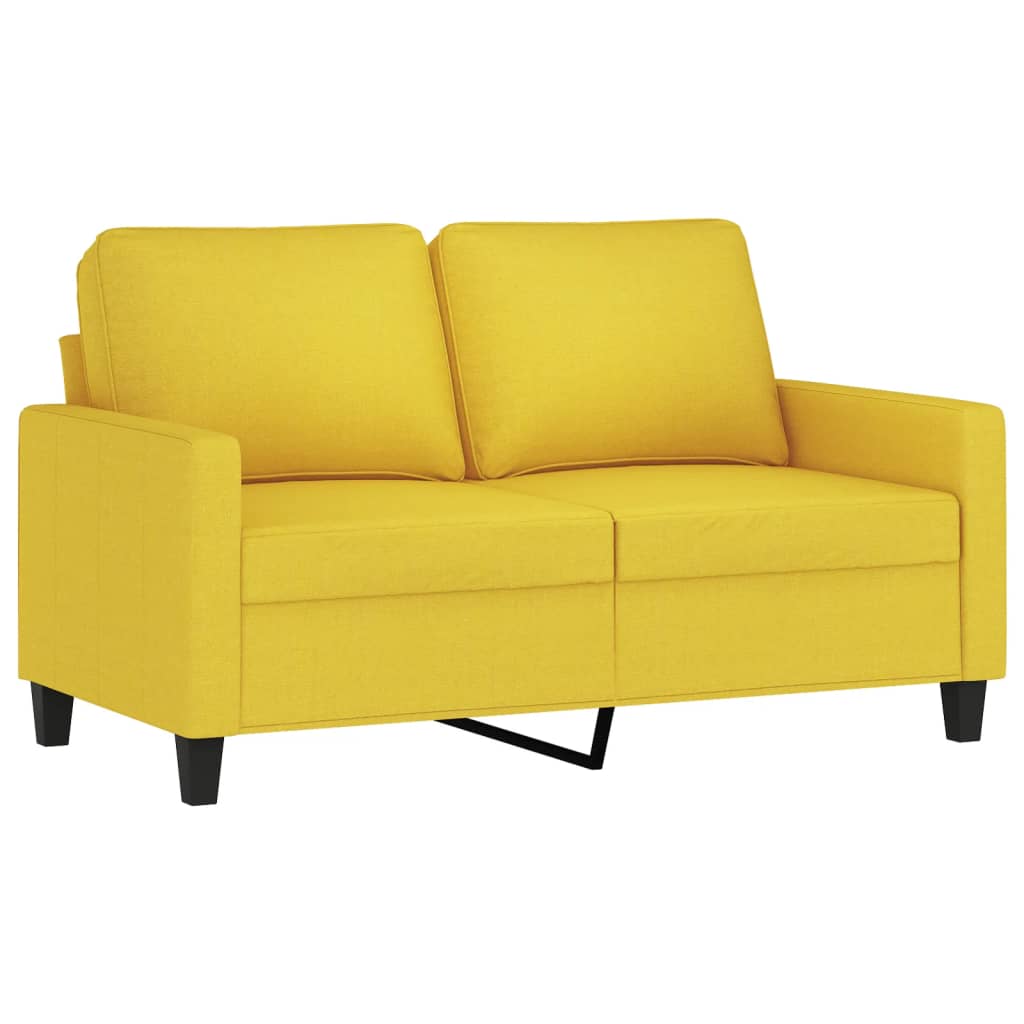 2-delige Loungeset met kussens stof lichtgeel – afbeelding 3