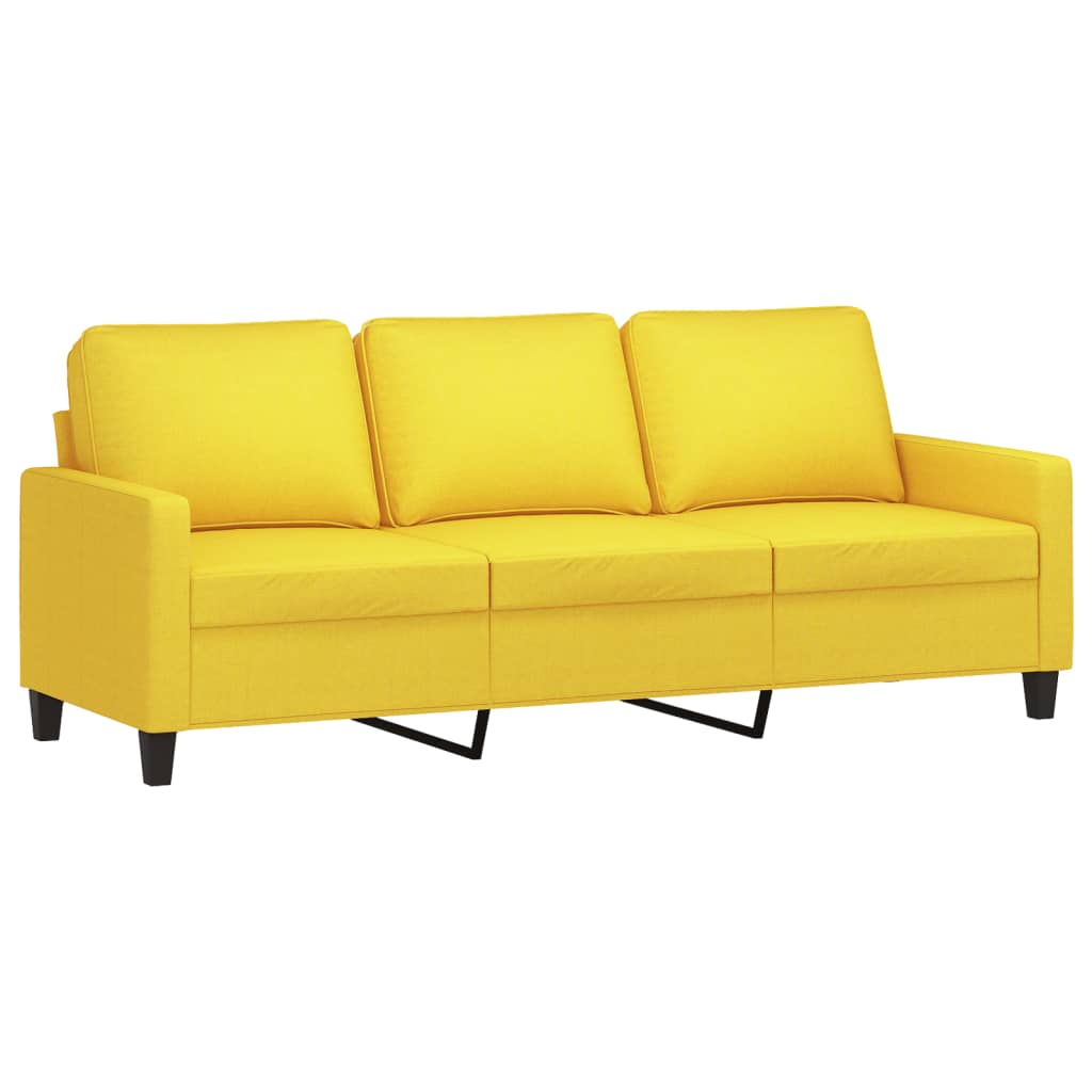 2-delige Loungeset met kussens stof lichtgeel – afbeelding 4