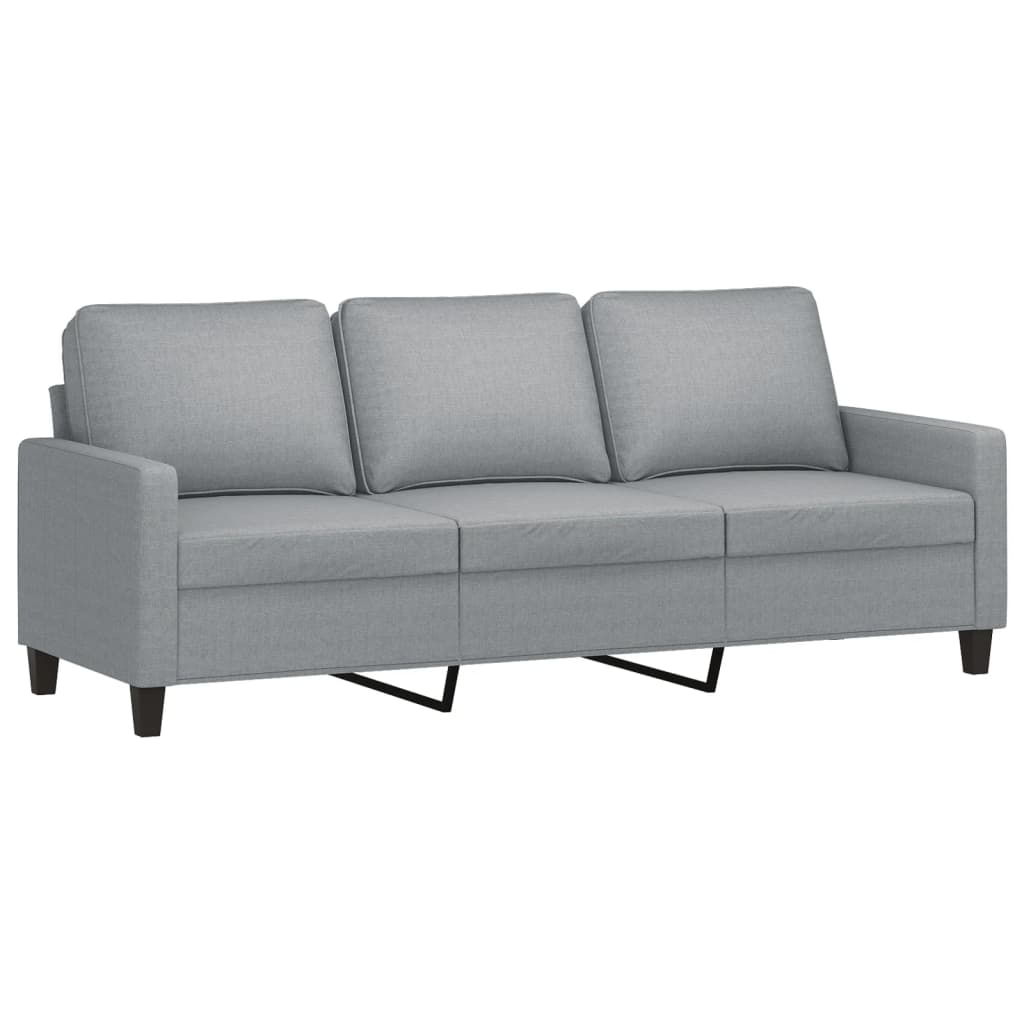 3-delige Loungeset met kussens stof lichtgrijs – afbeelding 4