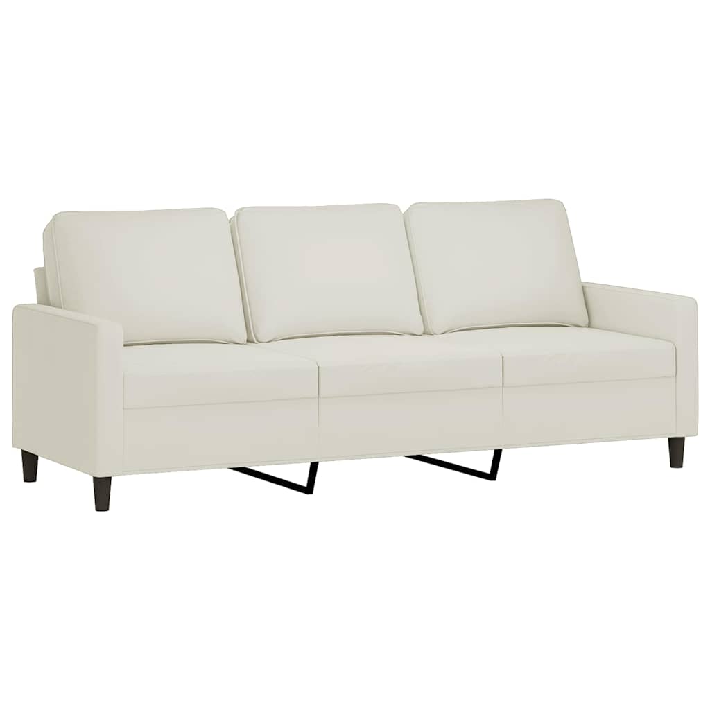2-delige Loungeset met kussens fluweel crèmekleurig – afbeelding 4