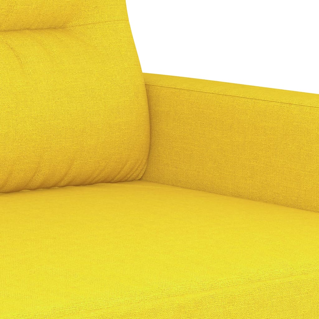3-delige Loungeset met kussens stof lichtgeel – afbeelding 6