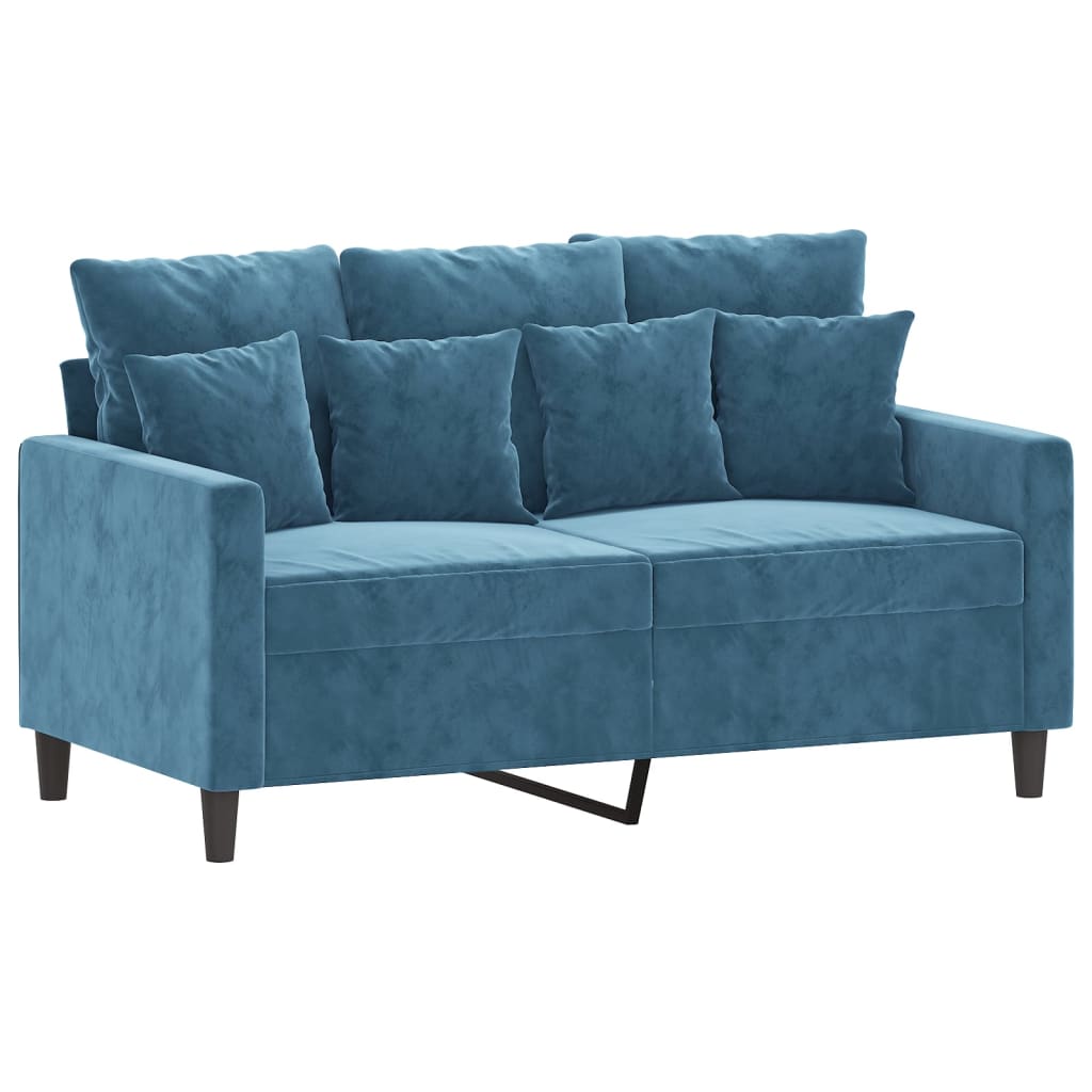 3-delige Loungeset met kussens fluweel blauw – afbeelding 4