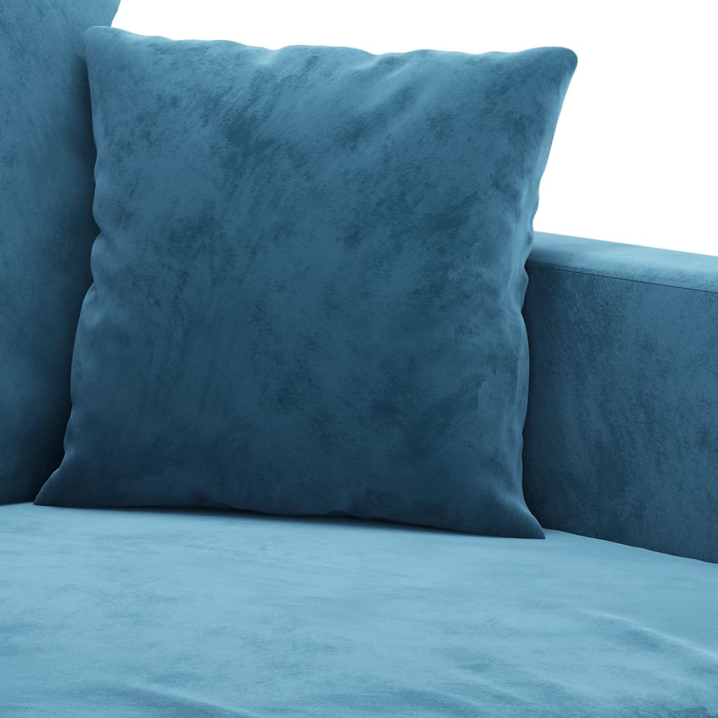 3-delige Loungeset met kussens fluweel blauw – afbeelding 6