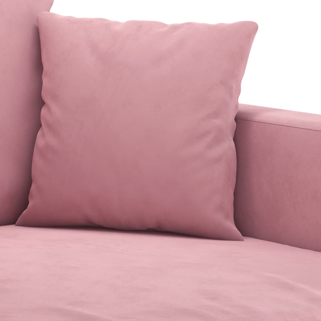 3-delige Loungeset met kussens fluweel roze – afbeelding 6