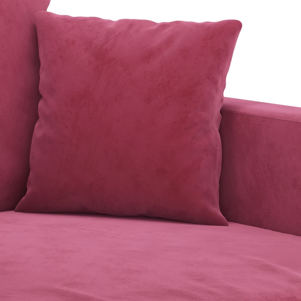 2-delige Loungeset met kussens fluweel wijnrood – afbeelding 5