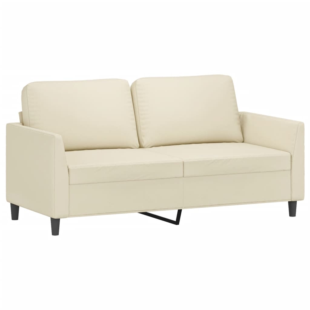 3-delige Loungeset met kussens kunstleer crème – afbeelding 4