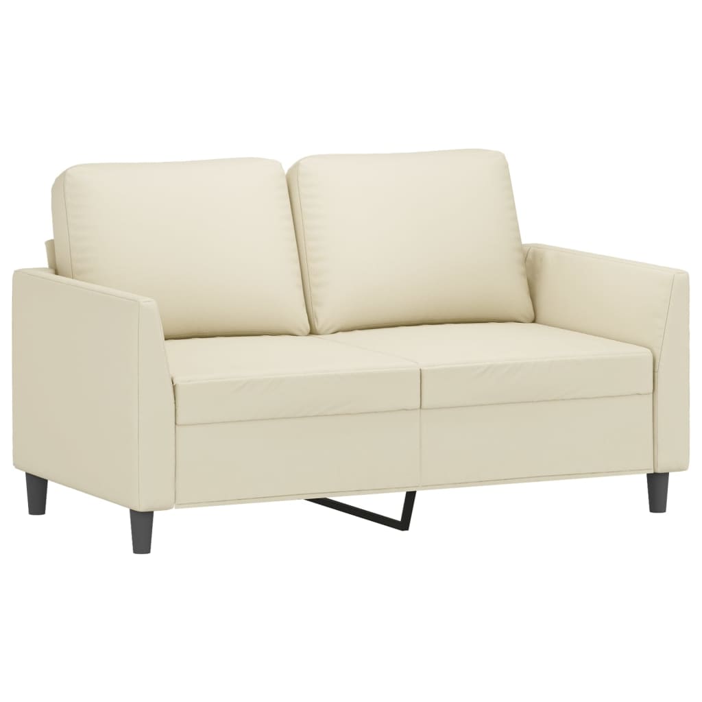 2-delige Loungeset met kussens kunstleer crème – afbeelding 3