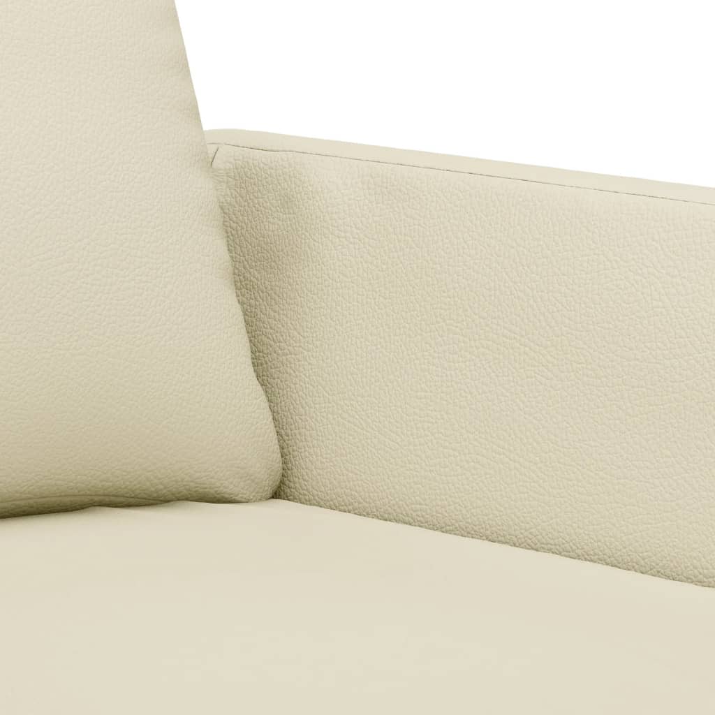 2-delige Loungeset met kussens kunstleer crème – afbeelding 5