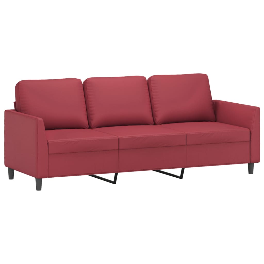 2-delige Loungeset met kussens kunstleer wijnrood – afbeelding 4