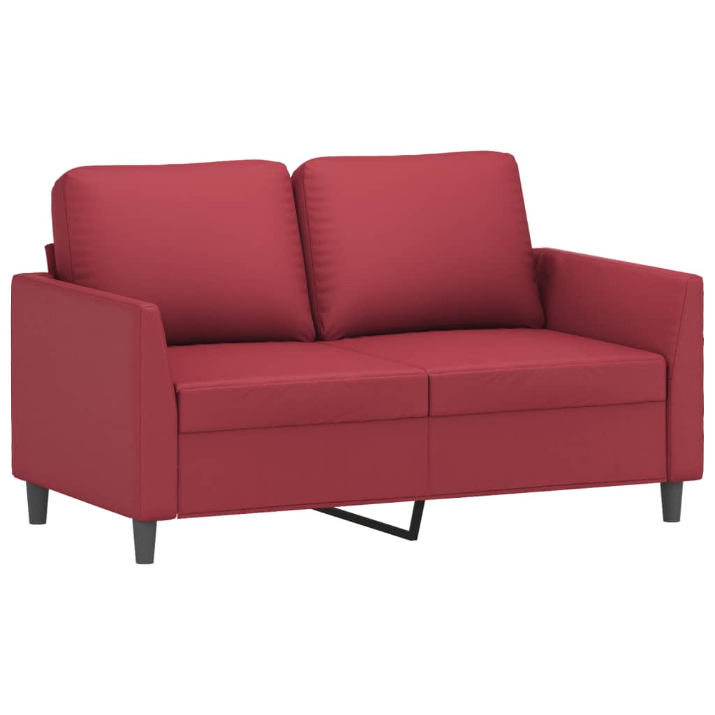 3-delige Loungeset met kussens kunstleer wijnrood – afbeelding 3