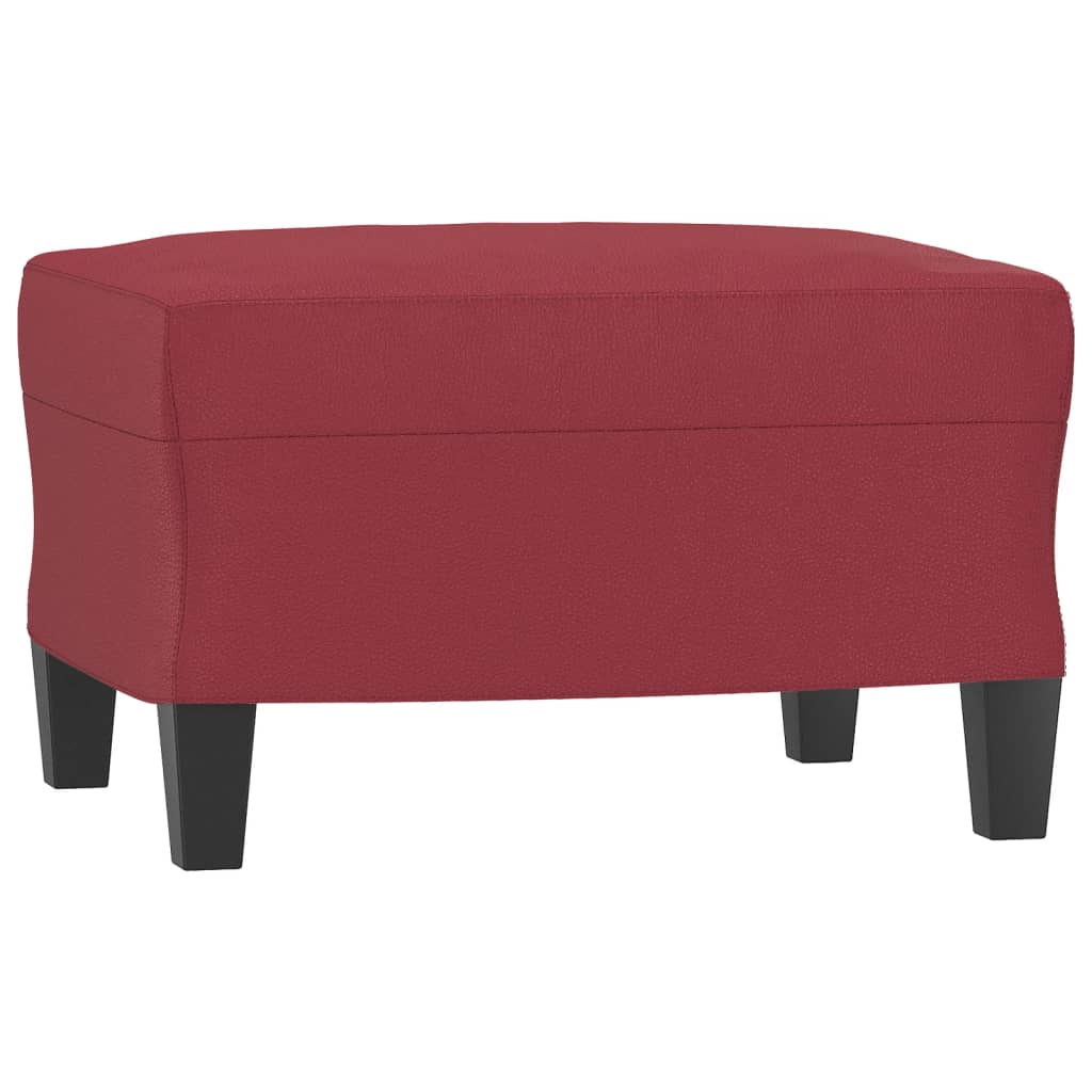 3-delige Loungeset met kussens kunstleer wijnrood – afbeelding 5