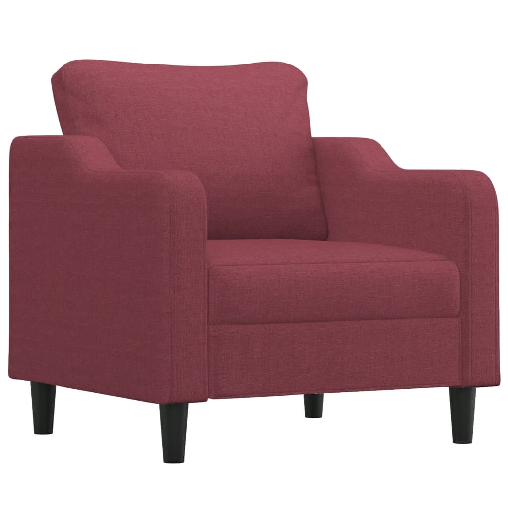3-delige Loungeset met kussens stof wijnrood – afbeelding 3