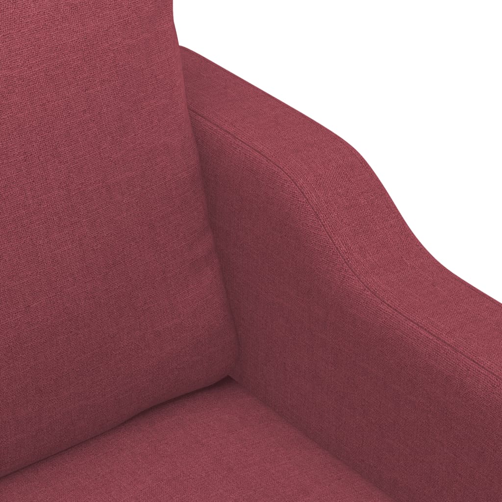 3-delige Loungeset met kussens stof wijnrood – afbeelding 6