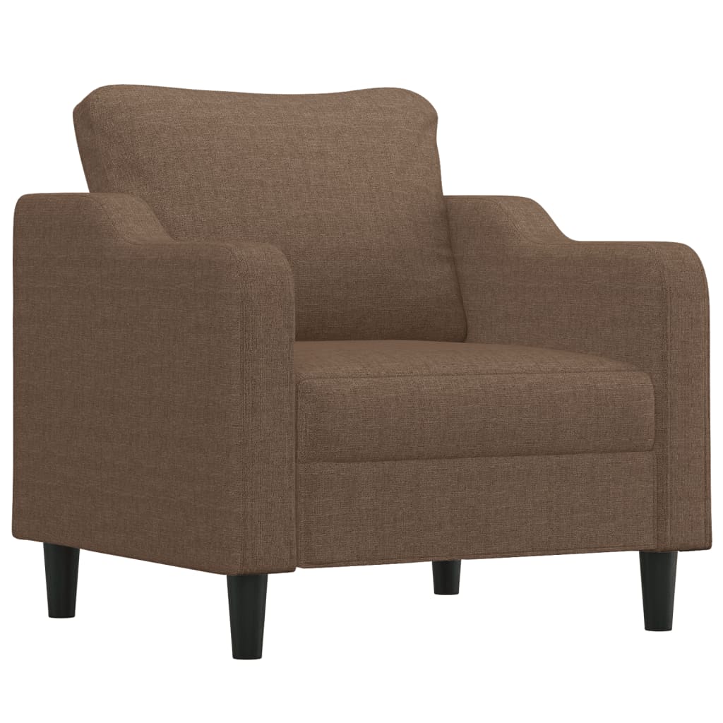 3-delige Loungeset met kussens stof bruin – afbeelding 3