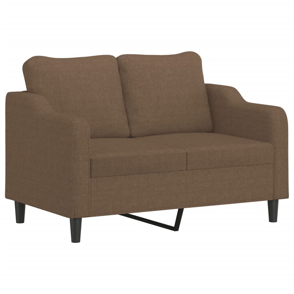 3-delige Loungeset met kussens stof bruin – afbeelding 4