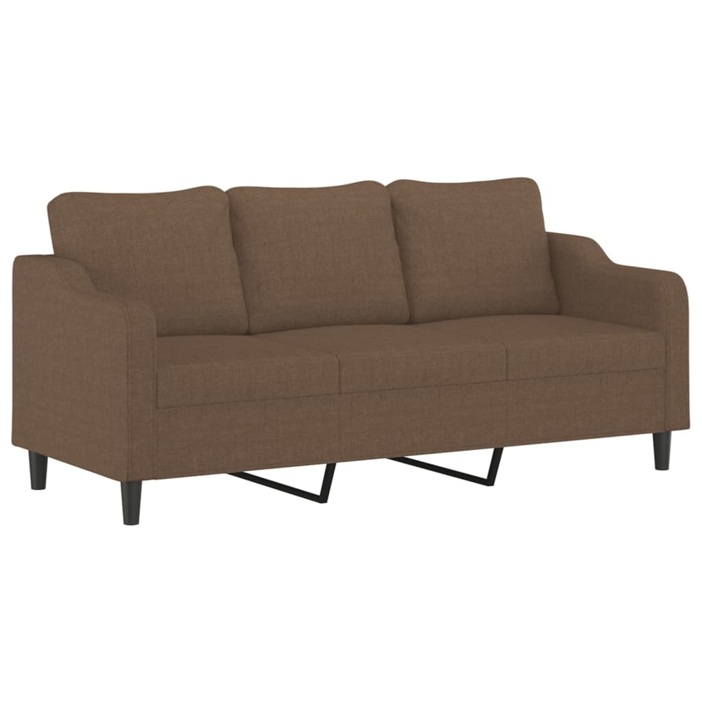 3-delige Loungeset met kussens stof bruin – afbeelding 5