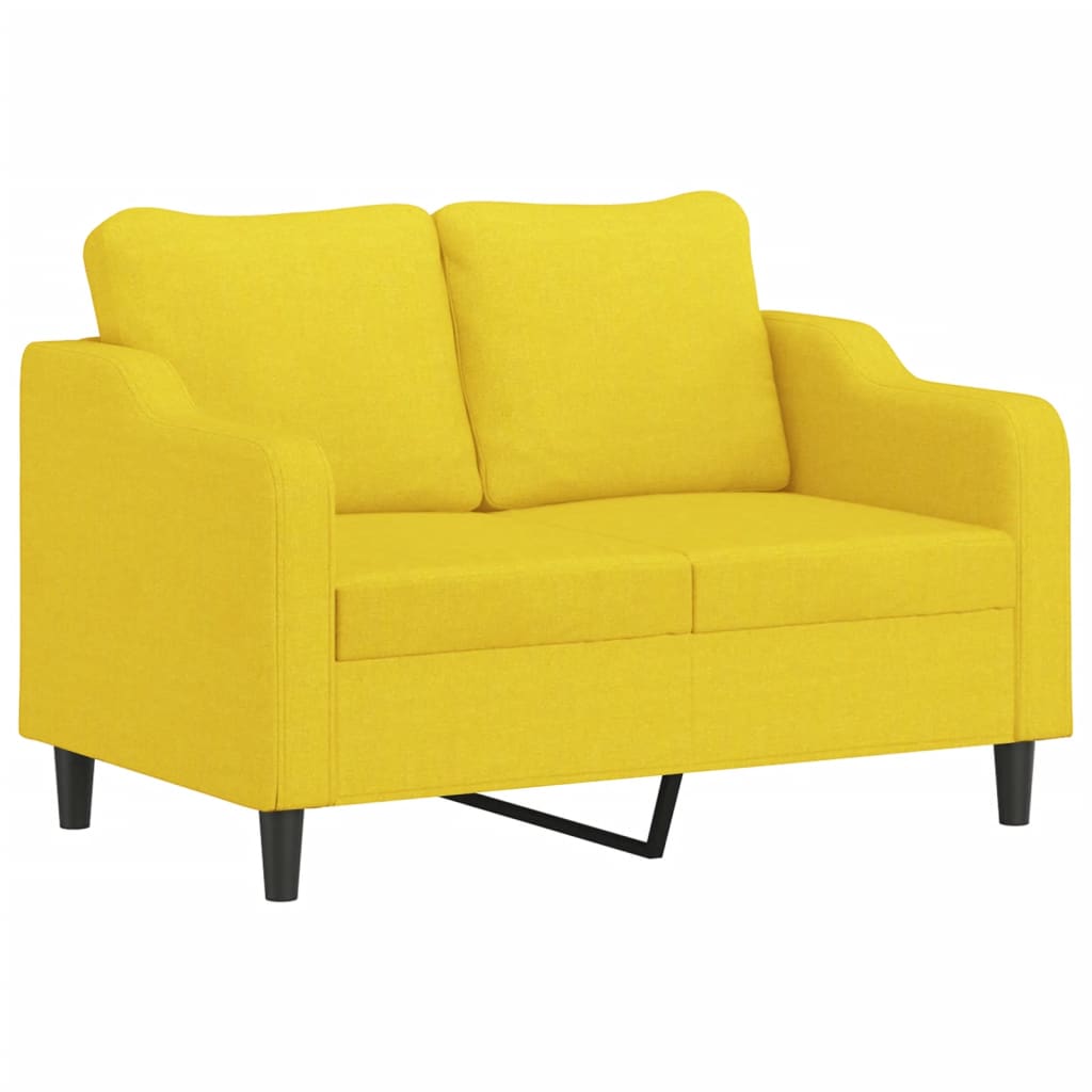 2-delige Loungeset met kussens stof lichtgeel – afbeelding 3