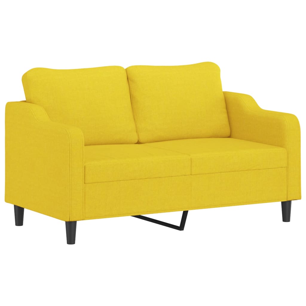2-delige Loungeset met kussens stof lichtgeel – afbeelding 4