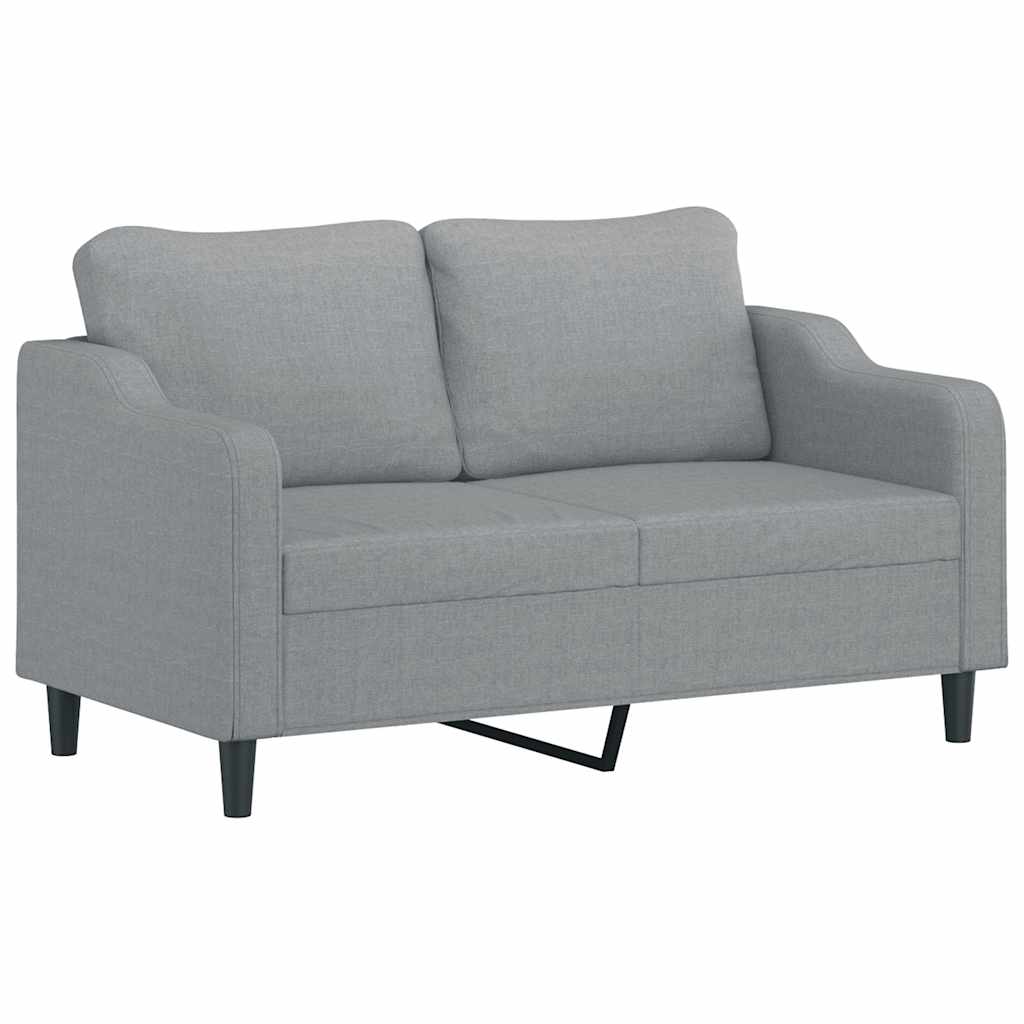 2-delige Loungeset met kussens stof lichtgrijs – afbeelding 4