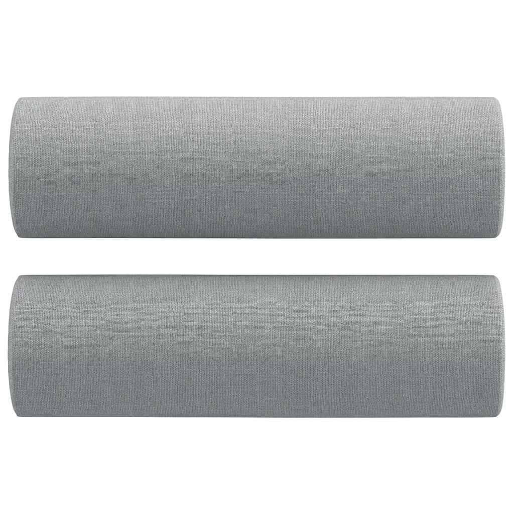 2-delige Loungeset met kussens stof lichtgrijs – afbeelding 5