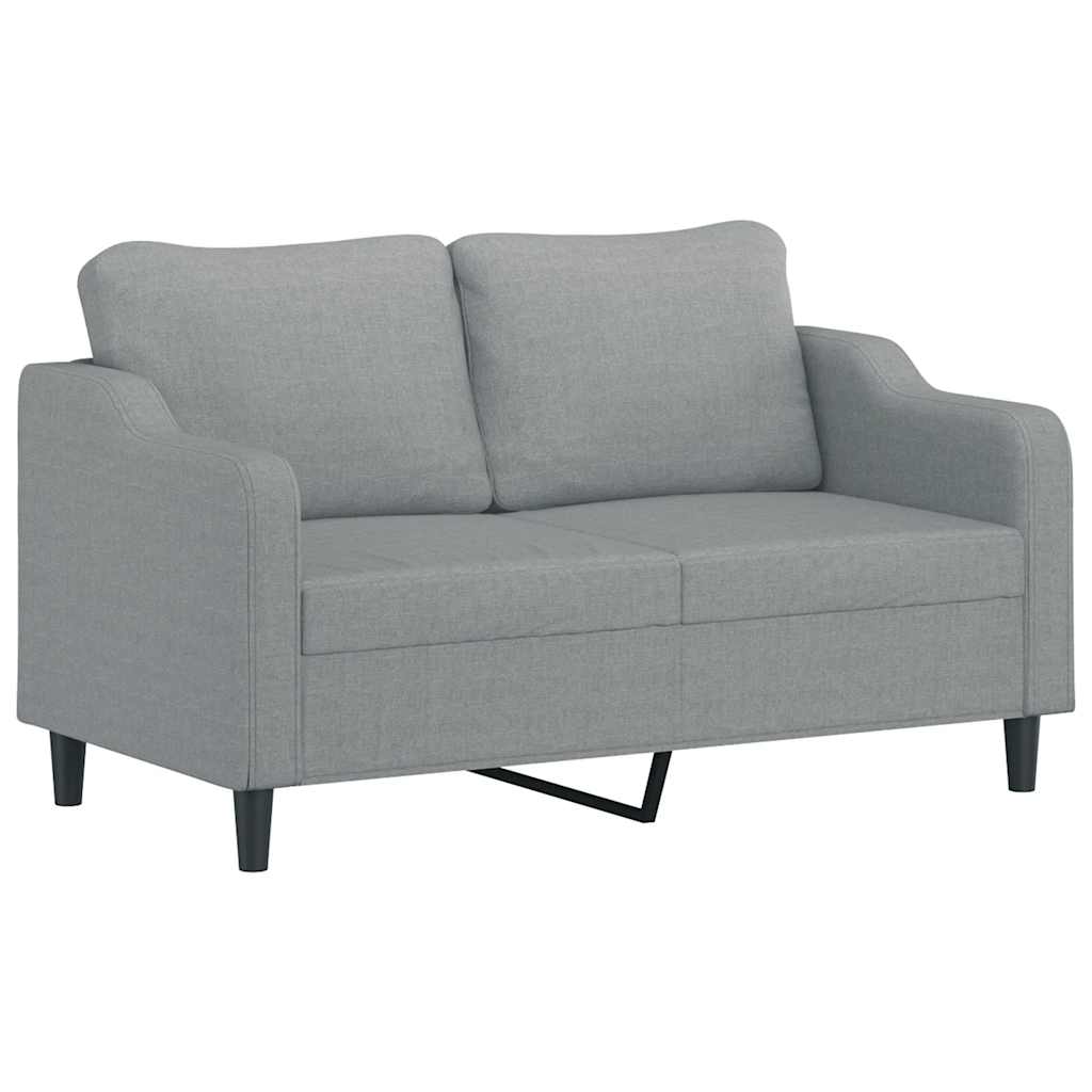 3-delige Loungeset met kussens stof lichtgrijs – afbeelding 4