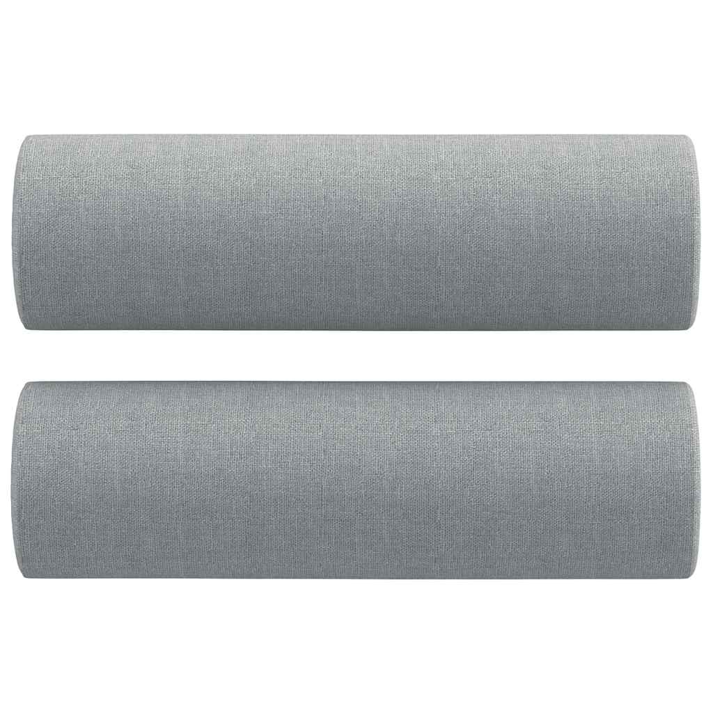 3-delige Loungeset met kussens stof lichtgrijs – afbeelding 7