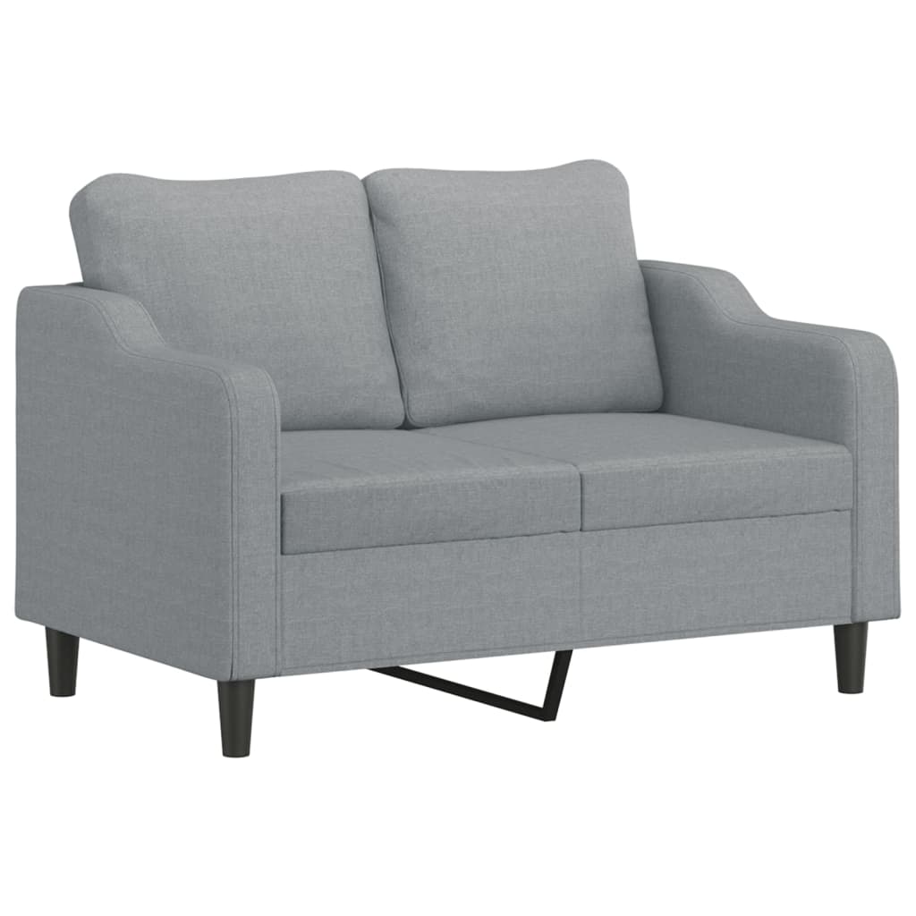 2-delige Loungeset met kussens stof lichtgrijs – afbeelding 3