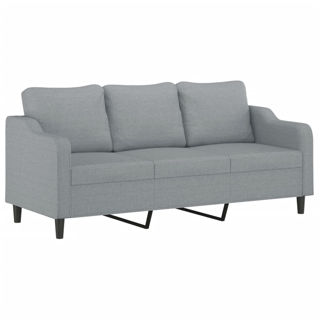 2-delige Loungeset met kussens stof lichtgrijs – afbeelding 4