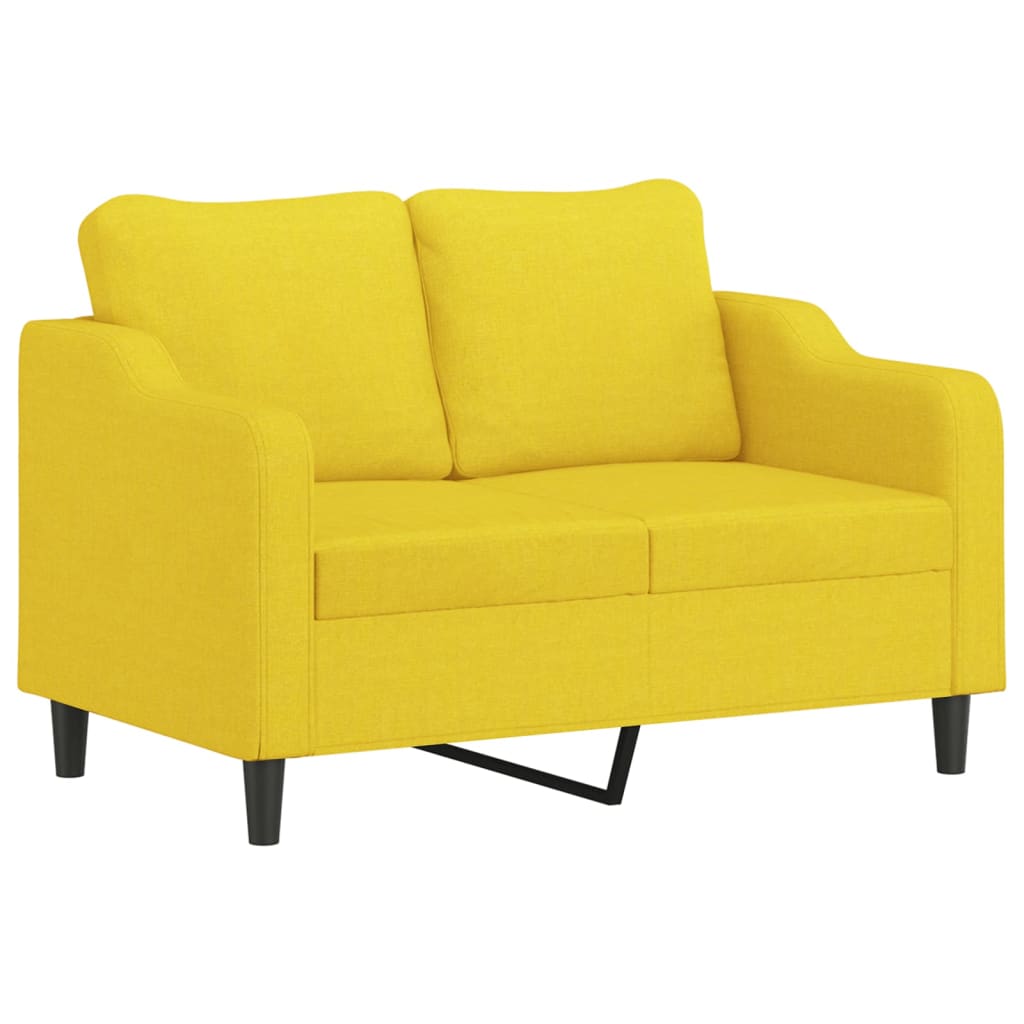3-delige Loungeset met kussens stof lichtgeel – afbeelding 3