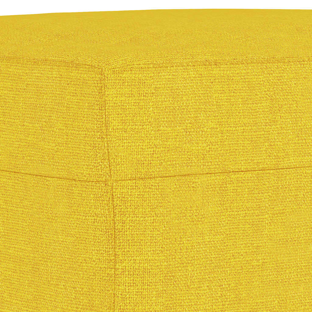 3-delige Loungeset met kussens stof lichtgeel – afbeelding 6